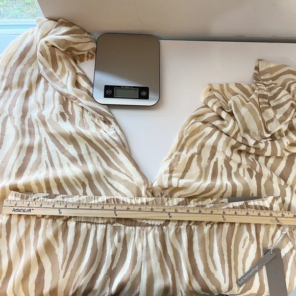 NEW Soft Surroundings Safi Pants in Neutral Zebra Wide Leg Palazzo Pull On - 3X - Picture 8 of 10